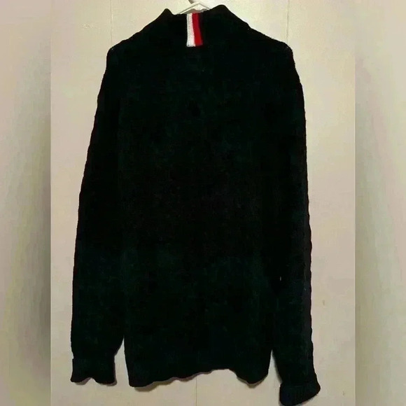 Tommy Hilfiger Half Turtleneck Cable Knit Sweater Navy Mens Sz XL - Picture 3 of 5